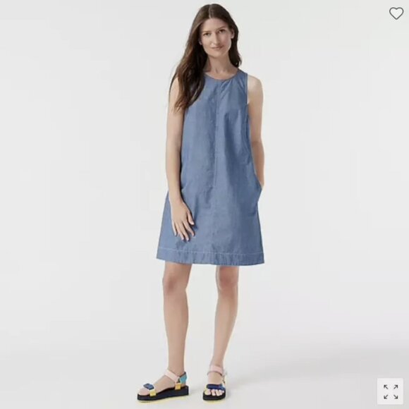 J.Crew Button-back chambray shift dress - Petite XXS - Picture 2 of 8